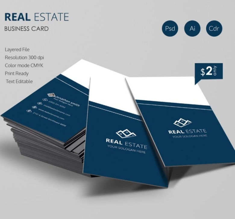 8+ Free Real Estate Business Card Templates - Word, Psd, Ai | Free & Premium Templates Intended For Professional Name Card Template