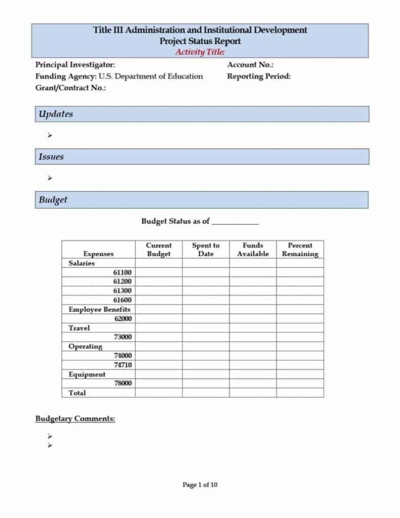 8+ Status Report Templates - In Word Excel Format Within It Report Template For Word