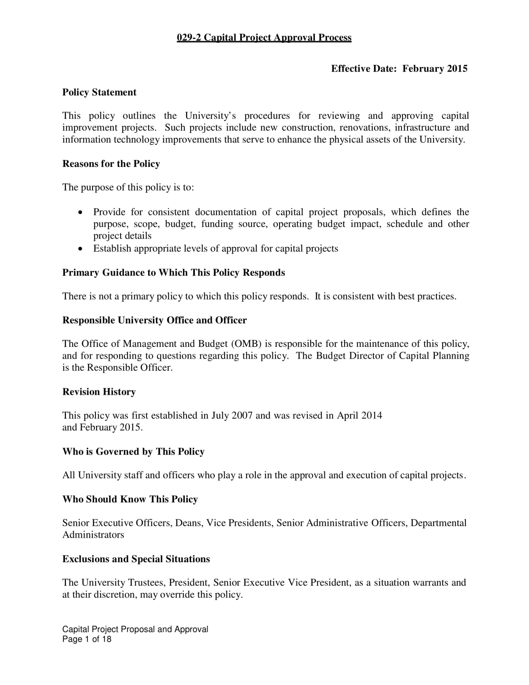 9+ Capital Project Proposal Examples – Pdf | Examples In Business Process Narrative Template