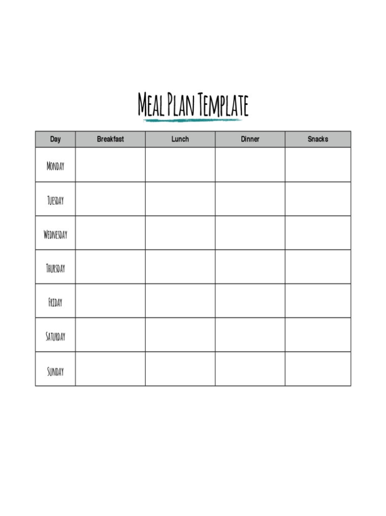 9 Editable Weekly Meal Planner Template Word – Template Free Download Within Weekly Meal Planner Template Word