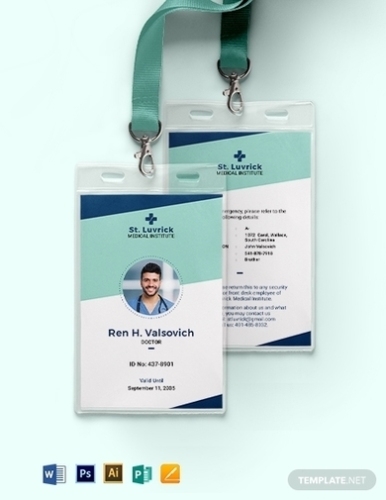 9+ Medical Id Cards Examples & Templates – Illustrator, Ms Word, Pages Within Sample Of Id Card Template