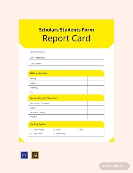 9+ School Report Card In Ms Word | Illustrator | Photoshop | Editable Pdf | Numbers | Pages Within College Report Card Template