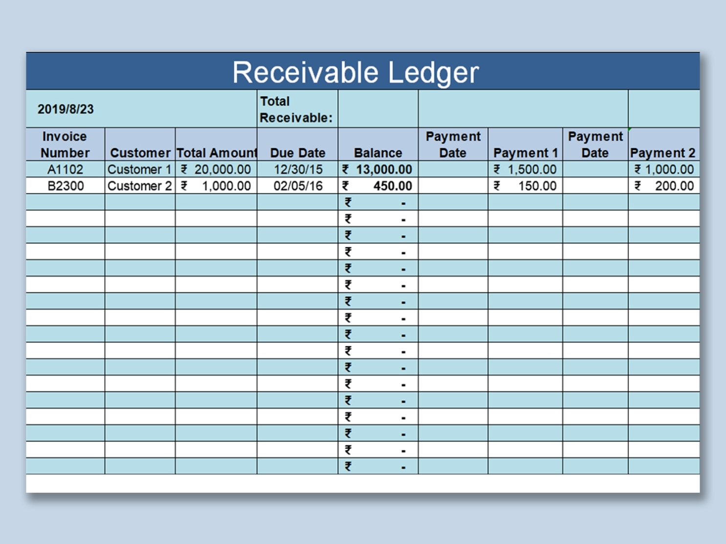 Accounts Payable Ledger Template Collection Pertaining To Business Ledger Template Excel Free