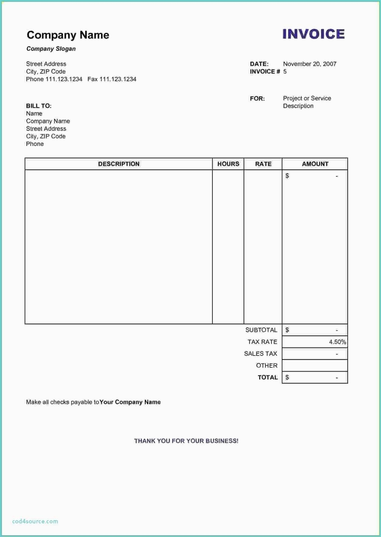 Addictionary Intended For Invoice For Self Employed Template