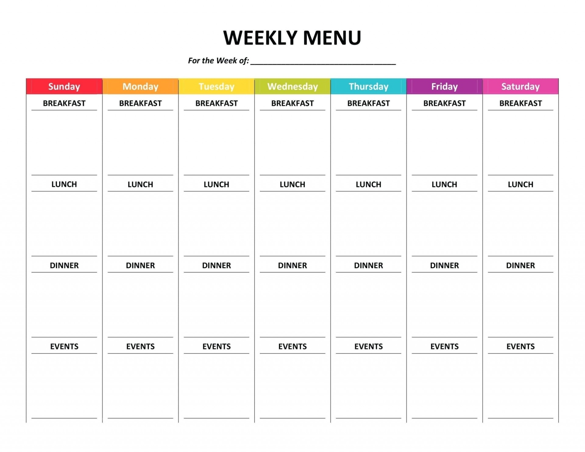 Addictionary Pertaining To Meal Plan Template Word