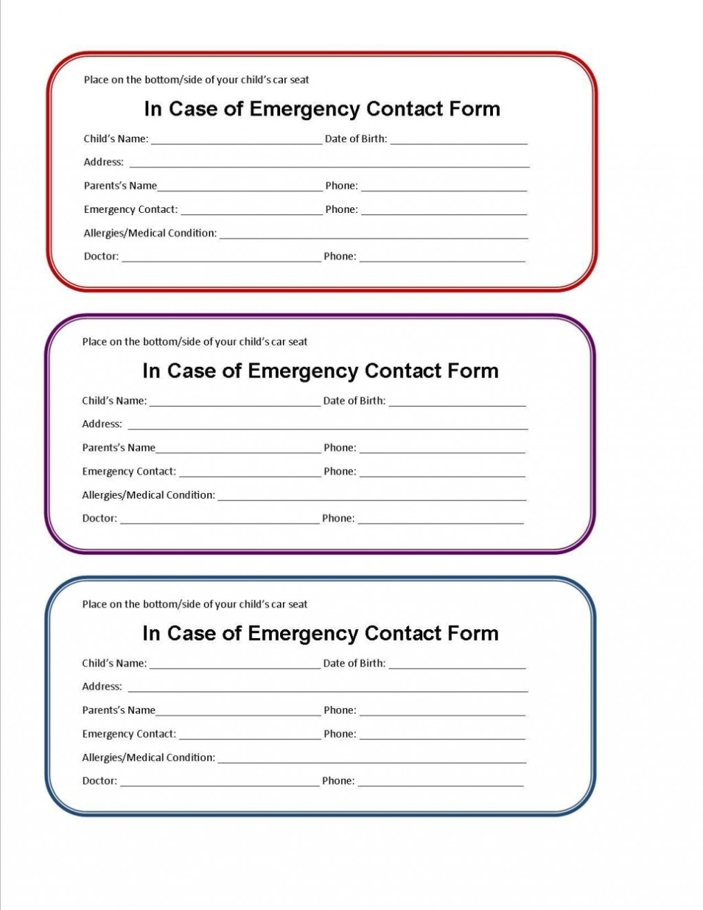 Addictionary With Regard To Emergency Contact Card Template