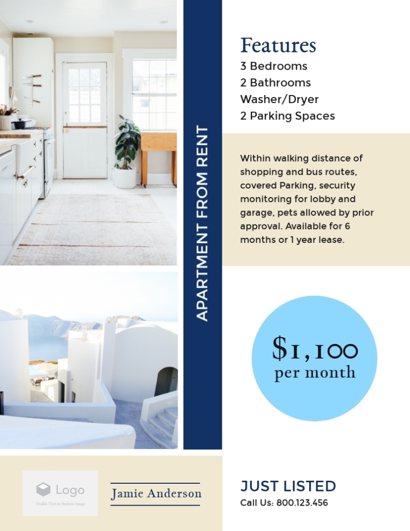 Apartment For Rent – Flyer Template | Visme Within For Rent Flyer Template Word