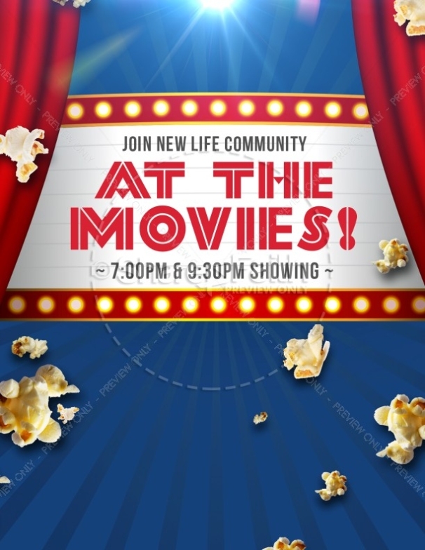 At The Movies Church Night Ministry Flyer Regarding Movie Flyer Template Word