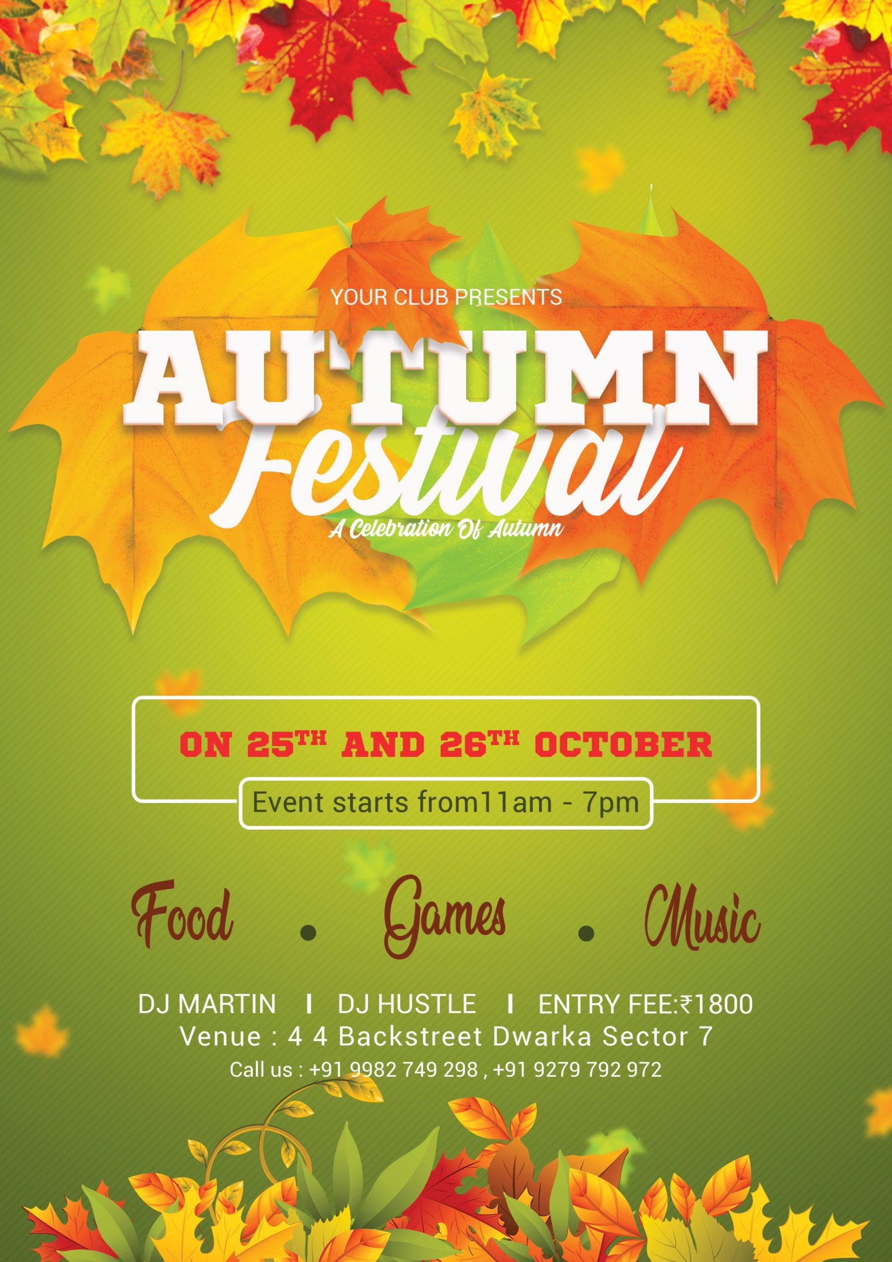 Autumn Flyer Free Psd Template | Freedownloadpsd With Fall Festival Flyer Templates Free