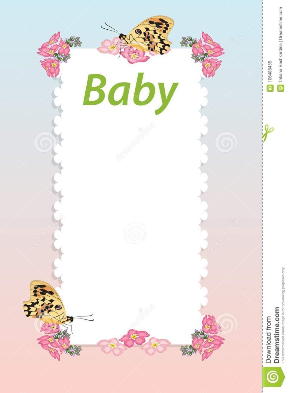 Baby Shower Invitation. Arrival Card With Place For Text. Template Greeting Card With Small Intended For Small Greeting Card Template