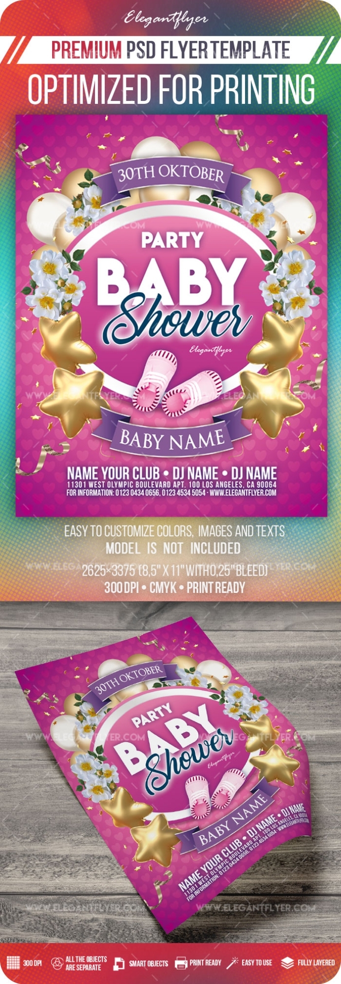 Baby Shower Party - Flyer Psd Template | By Elegantflyer With Baby Shower Flyer Template