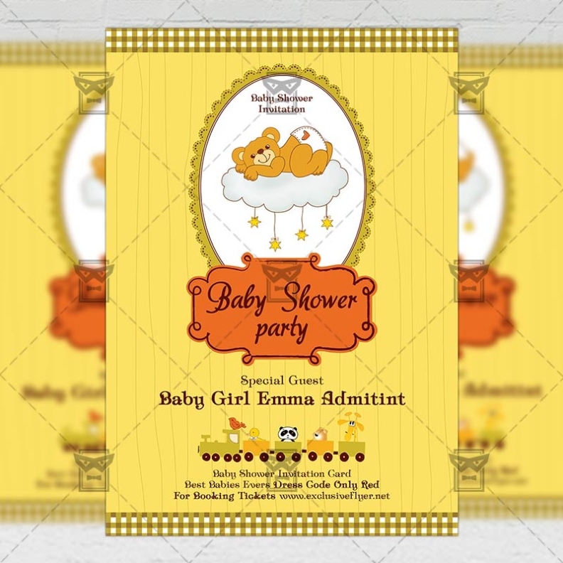 Baby Shower Party – Kids A5 Flyer Template | Exclsiveflyer | Free And Premium Psd Templates With Regard To Baby Shower Flyer Template