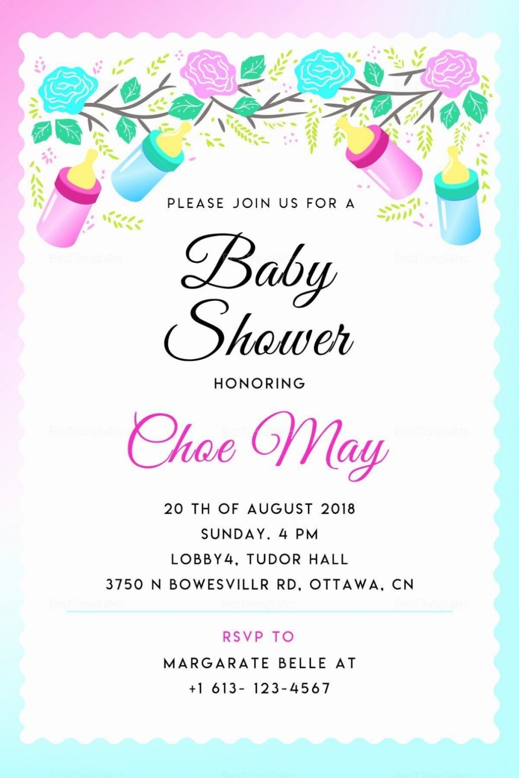 Baby Shower Programme Example / Free 15+ Baby Shower Flyer Templates In Psd | Ai With Regard To Baby Shower Flyer Template