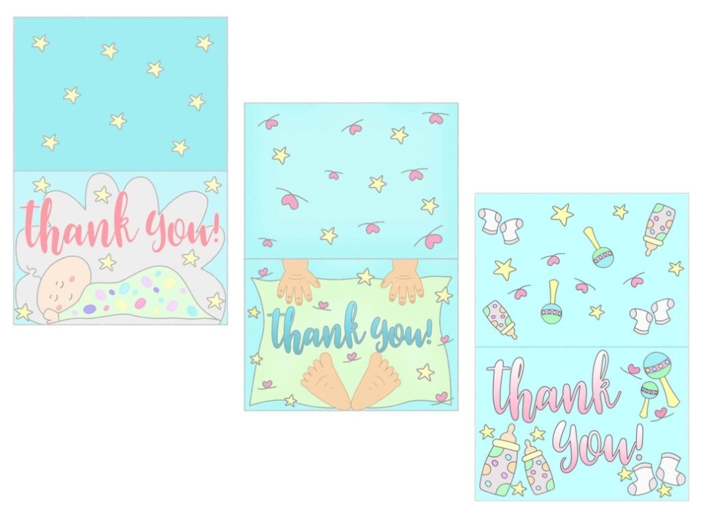 Baby Shower Thank You Cards Free Printable Throughout Template For Baby Shower Thank You Cards