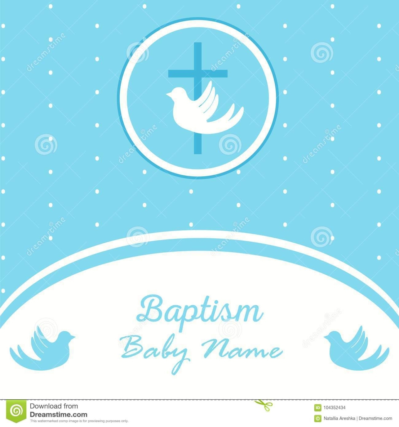 Baptism Invitation Template Stock Vector – Illustration Of Beautiful, Holy: 104352434 Regarding Baptism Invitation Card Template