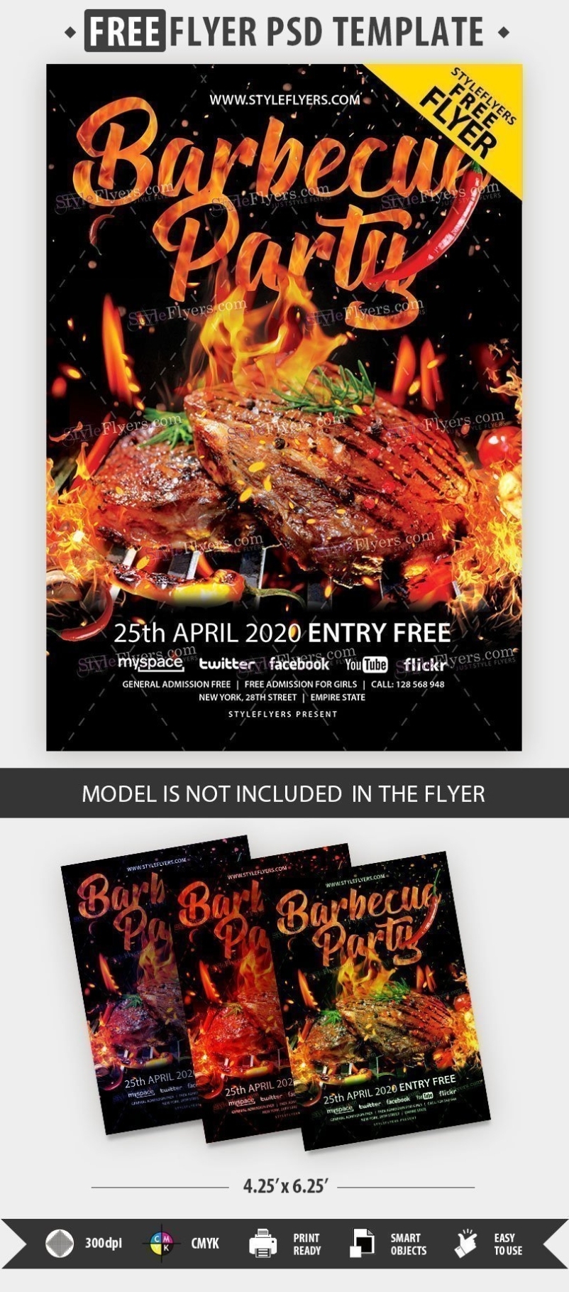 Barbecue Party Free Psd Flyer Template Free Download #34873 – Styleflyers In Free Templates For Party Flyers