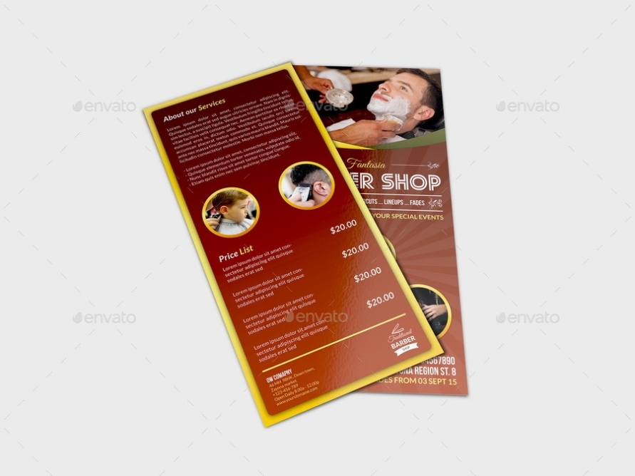 Barber Shop Flyer Dl Size Template By Owpictures | Graphicriver In Dl Size Flyer Template