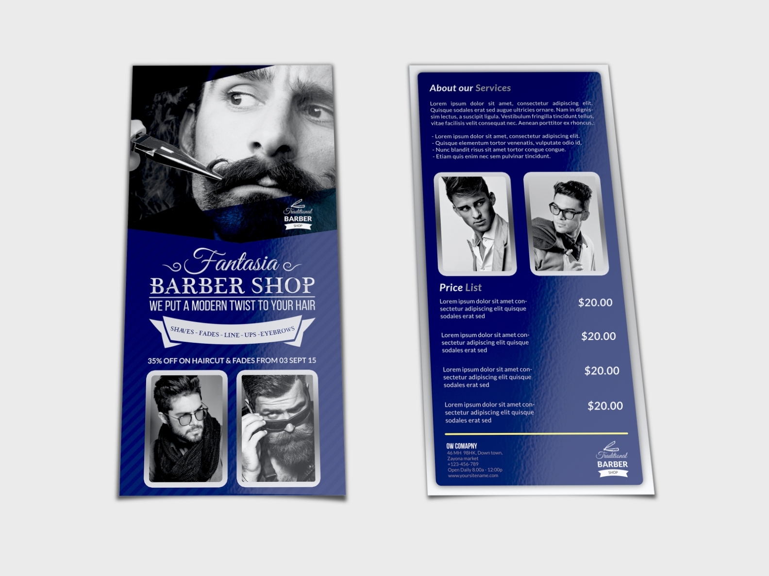 Barber Shop Flyer Dl Size Template By Owpictures On Dribbble Throughout Dl Size Flyer Template