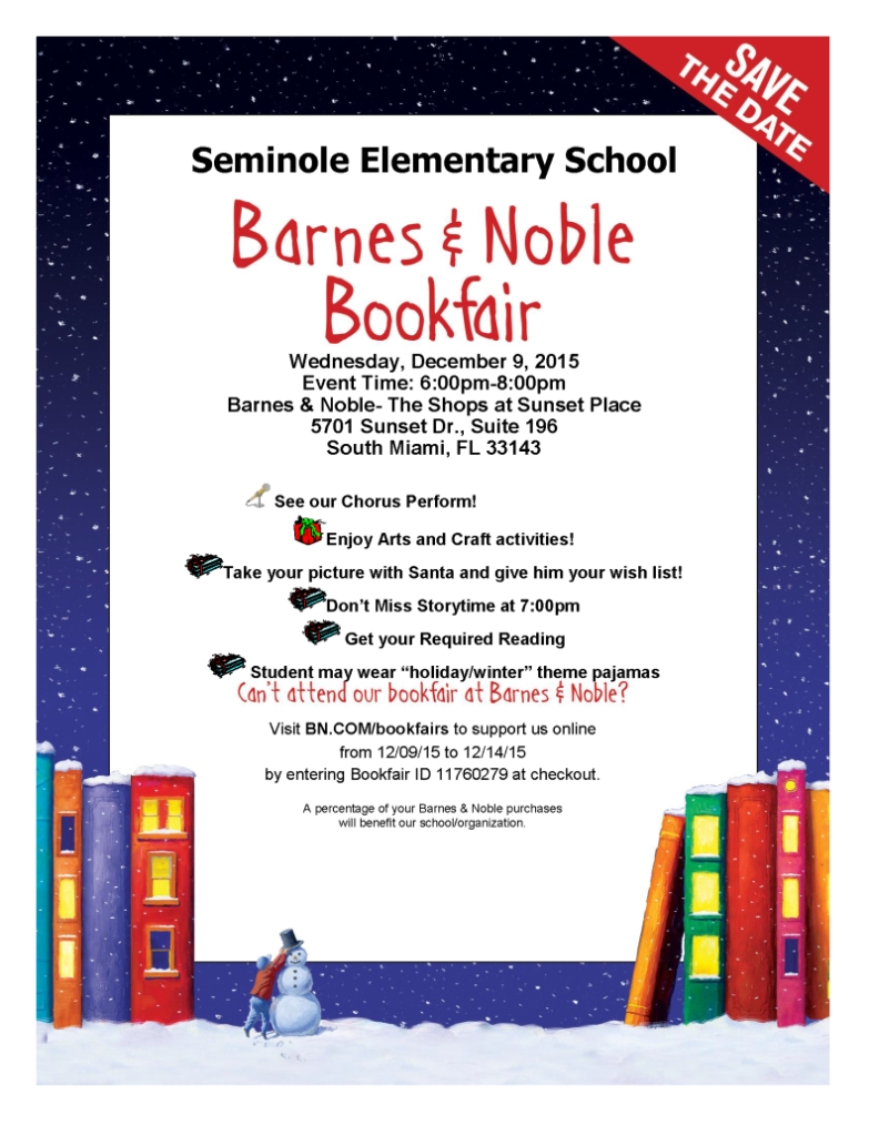 Barnes & Noble Book Fair! - Seminole Elementary Within Scholastic Book Fair Flyer Template