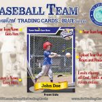 Baseball Team Custom Baseball Trading Card Template Print & | Etsy In Custom Baseball Cards Template