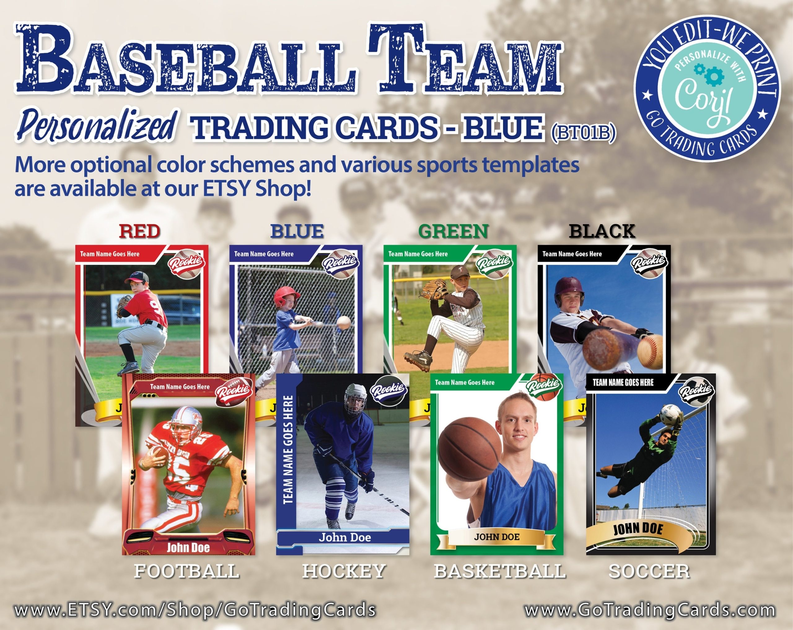 Baseball Team Custom Baseball Trading Card Template Print & | Etsy Intended For Custom Baseball Cards Template