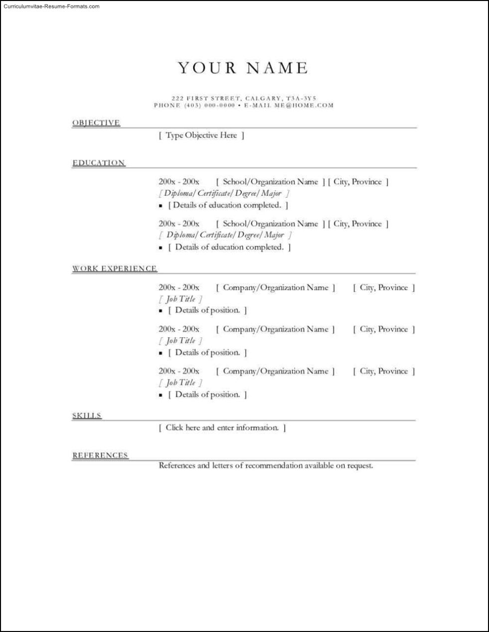 Basic Resume Template Microsoft Word At Resume Examples Intended For Free Resume Template Microsoft Word