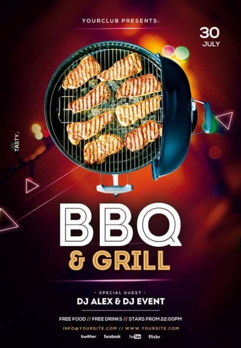 Bbq & Grill Event Free Flyer Template – Free Flyer – Freepsdflyer With Free Bbq Flyer Template