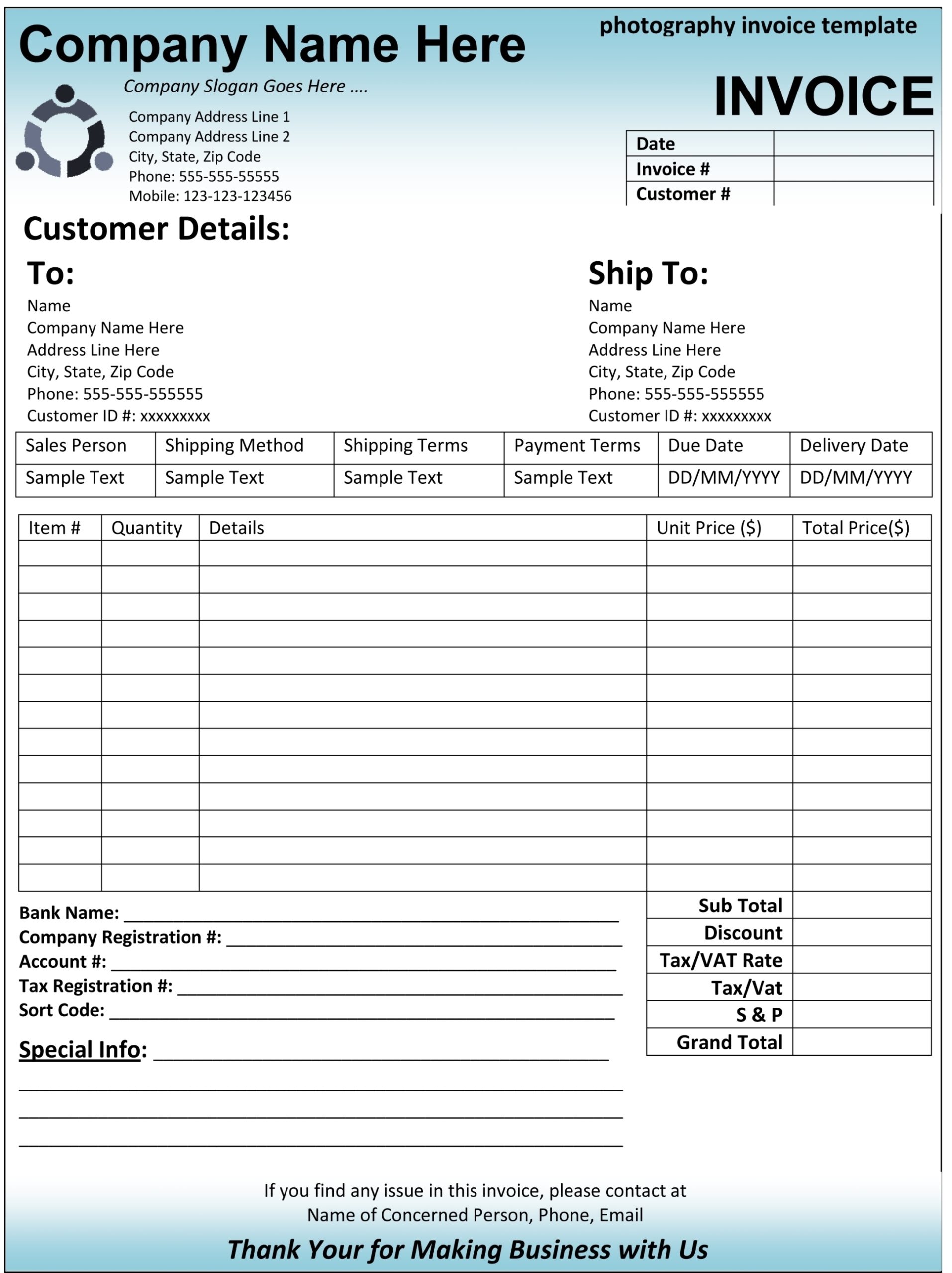 Best Invoice Template * Invoice Template Ideas Within Invoice For Work Done Template