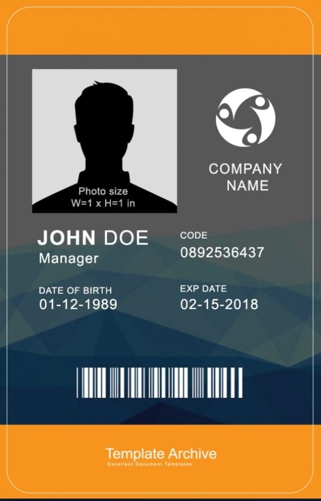 Best Templates: 16 Id Badge Id Card Templates {Free} Template Archive Inside Template For Id Card Free Download