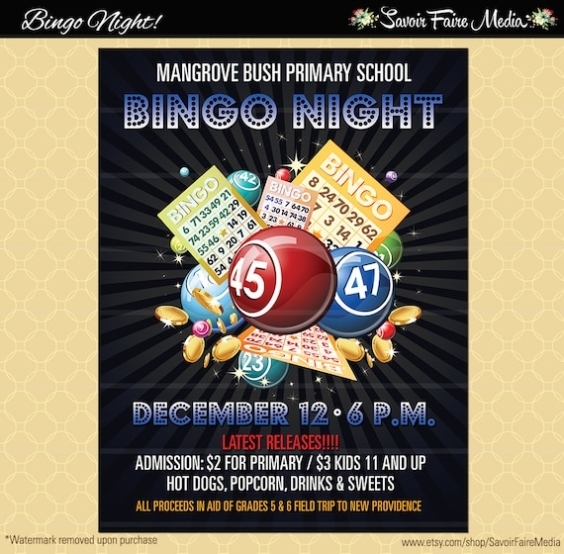Bingo Flyer / Bingo Night Poster / Template Church School | Etsy Regarding Bingo Night Flyer Template