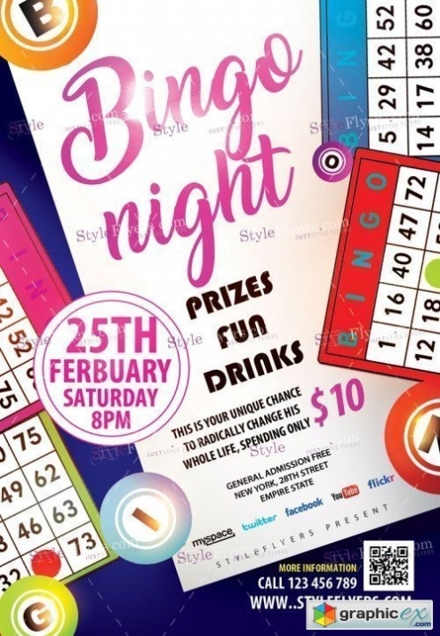 Bingo Night Psd Flyer Template » Free Download Vector Stock Image Intended For Bingo Night Flyer Template