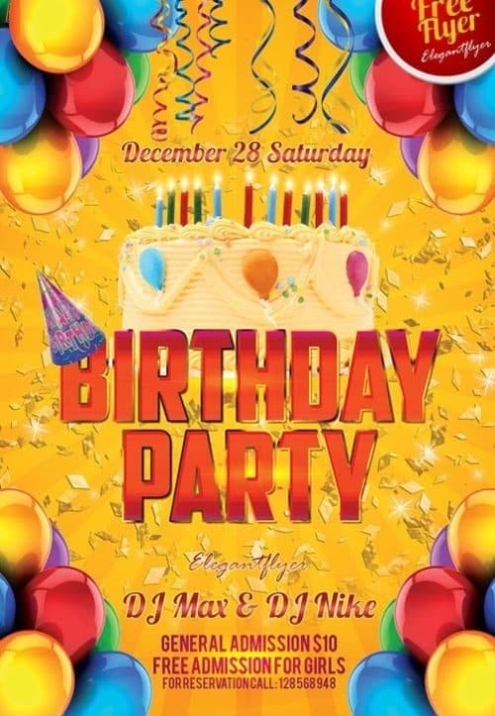 Birthday Party Free Club Party Flyer Psd Template – Download Psd File Intended For Birthday Party Flyer Templates Free