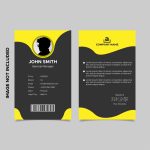 Black And Yellow Employee Id Card Template 830613 Vector Art At Vecteezy Intended For Portrait Id Card Template