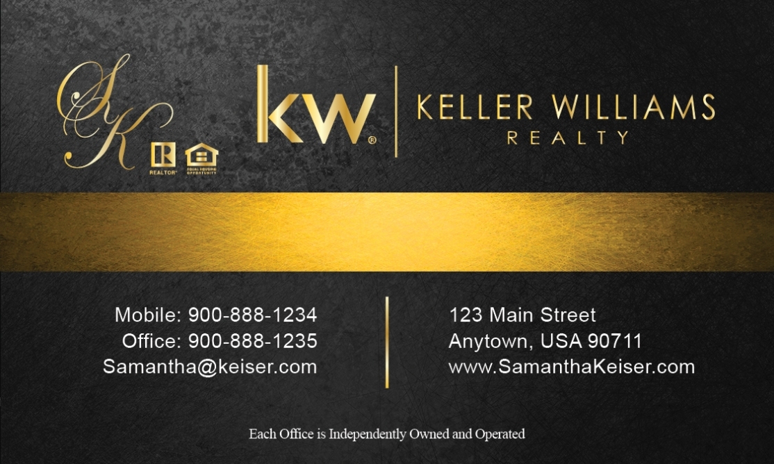 Black Keller Williams Business Card – Design #103501 Throughout Keller Williams Business Card Templates