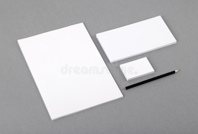 Blank Basic Stationery. Letterhead Flat, Business Card, Envelope Stock Pertaining To Business Card Letterhead Envelope Template