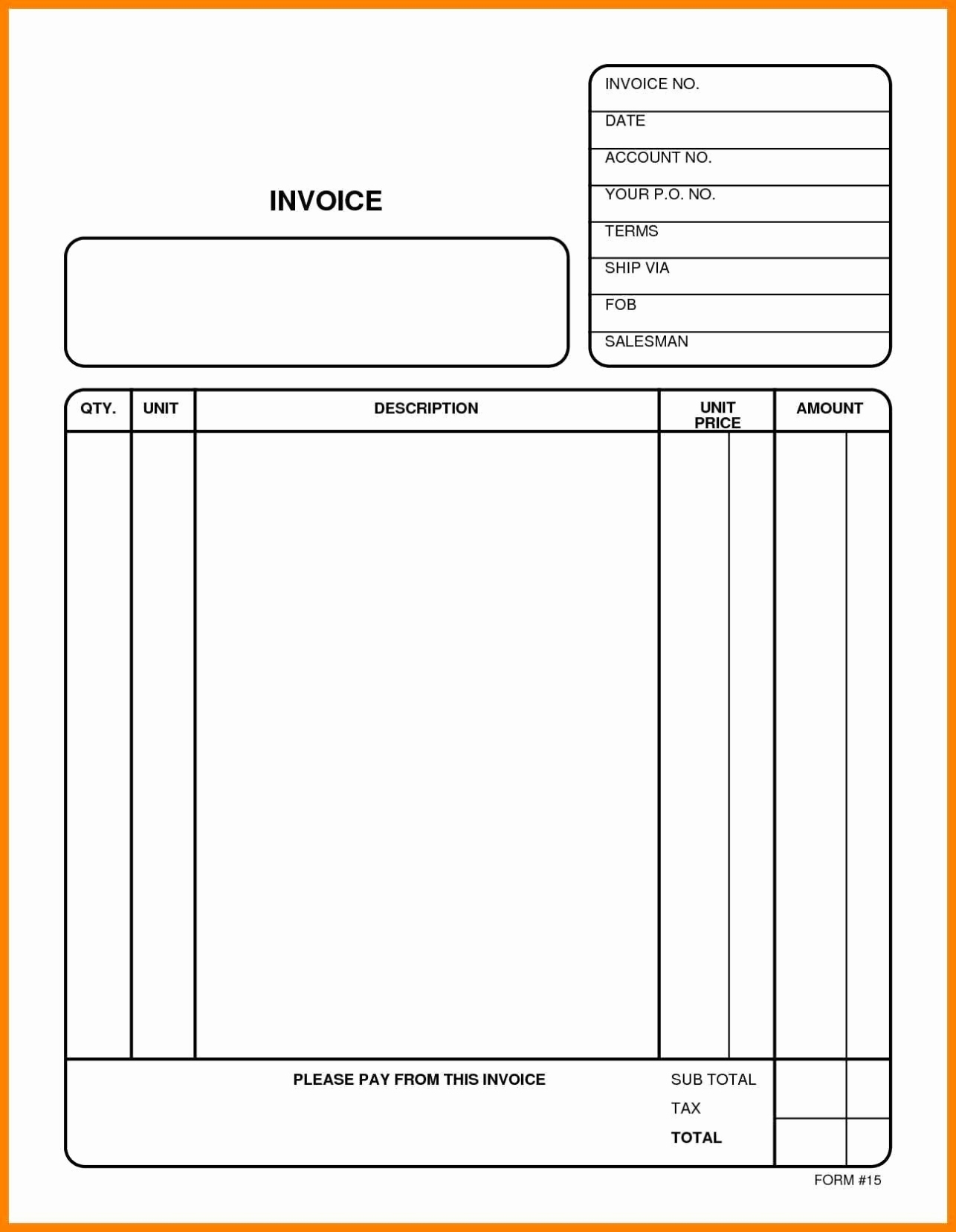 Blank Billing Invoice | Scope Of Work Template | Organization – Free Pertaining To Individual Invoice Template