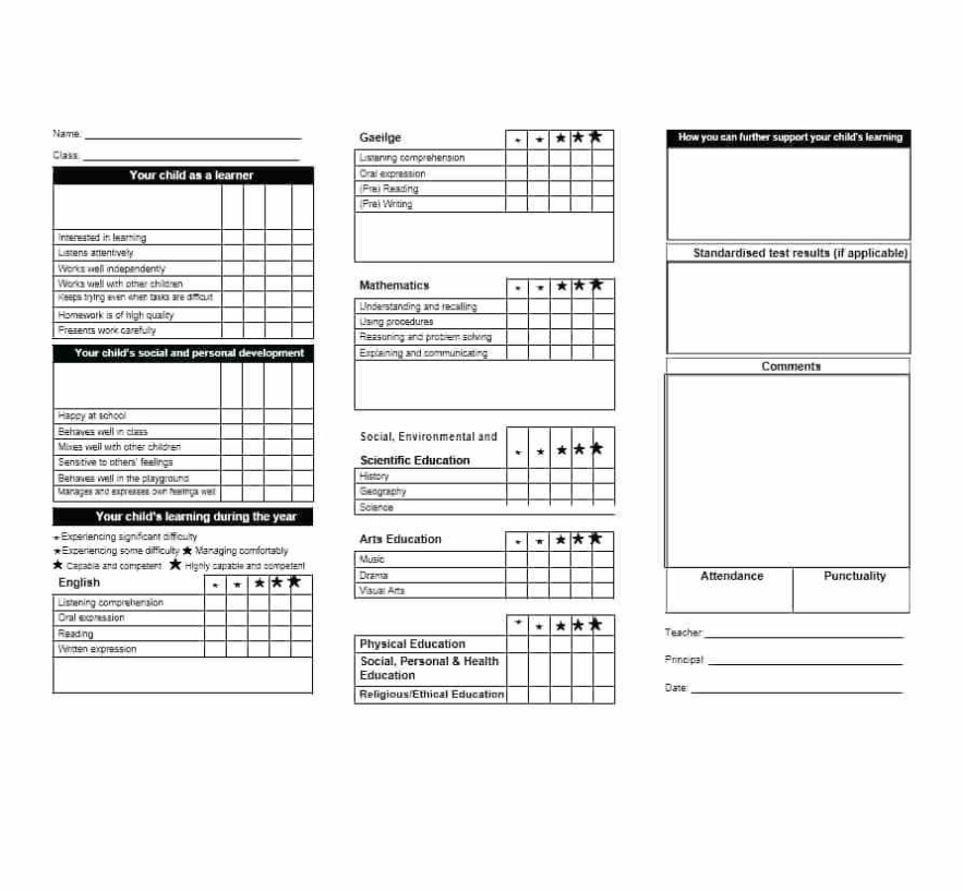 Blank High School Report Card Template – Cards Design Templates Inside Blank Report Card Template