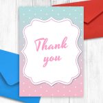 Blue And Pink Baby Shower Thank You Card Template Editable Online for Thank You Card Template For Baby Shower