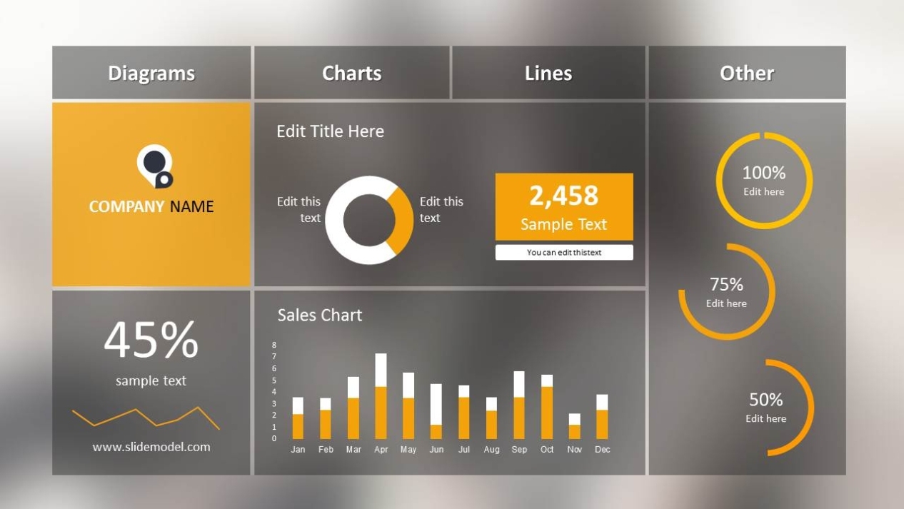 Blur Dashboard Slide For Powerpoint – Slidemodel In Project Dashboard Template Powerpoint Free