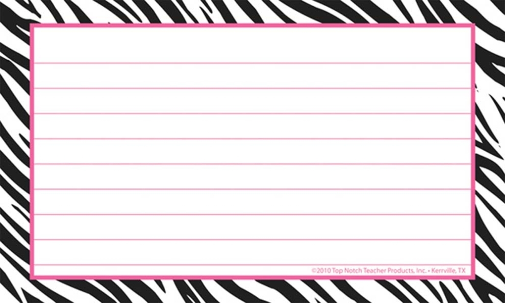 Border Index Cards, 3 X 5 Lined, Zebra [Tnt3666] – $2.89  – Clipart With Regard To 3 By 5 Index Card Template
