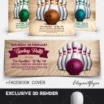 Bowling Party V02 – Flyer Psd Template | By Elegantflyer Throughout Bowling Party Flyer Template