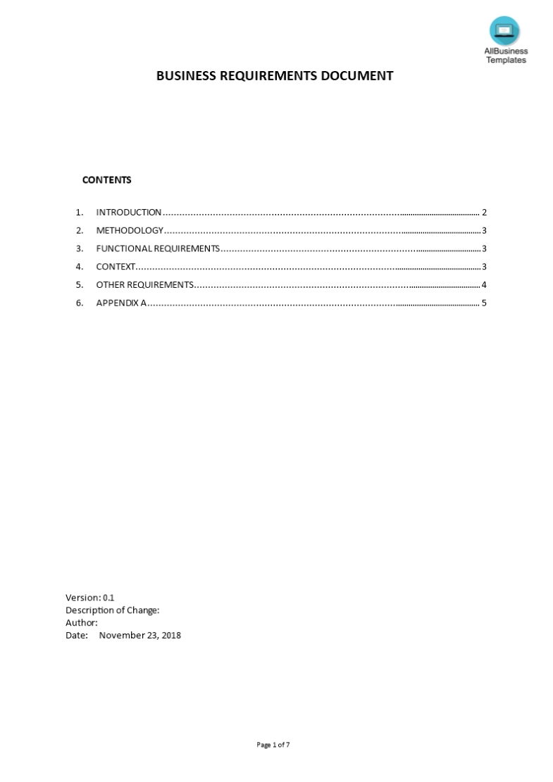 Brd Business Requirements Document Template with Brd Business Requirements Document Template