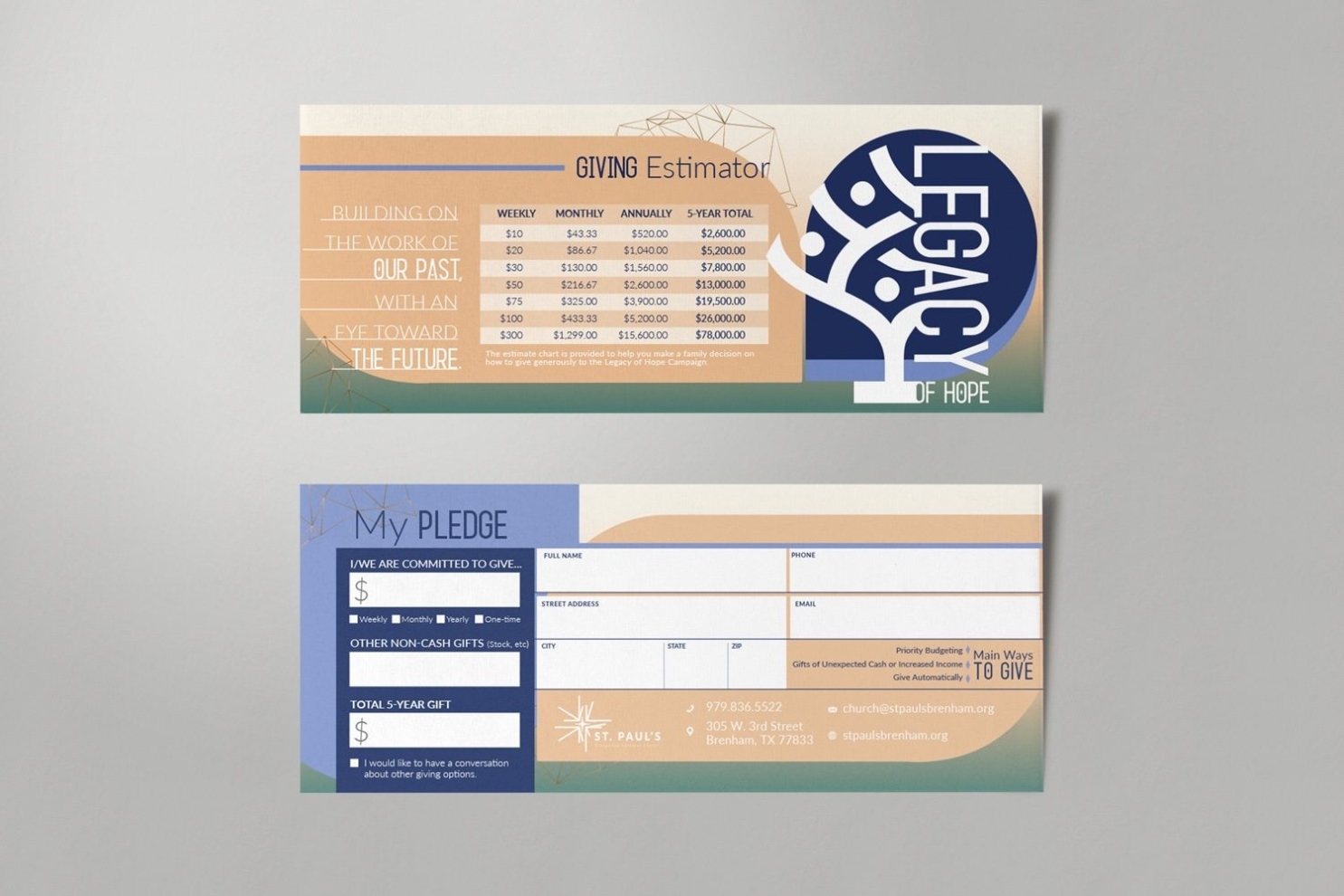 Building Fund Pledge Card Template Within Building Fund Pledge Card Template