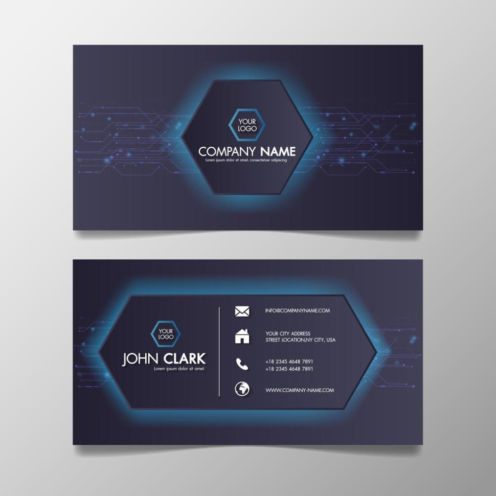 Business Card Modern Technology Network Light Blue And Black Template 691662 Vector Art At Vecteezy Intended For Networking Card Template