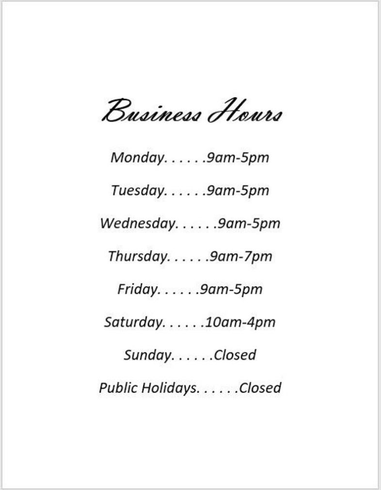 Business Hours Sign/Hours Of Operation Sign Editable And | Etsy Intended For Hours Of Operation Template Microsoft Word