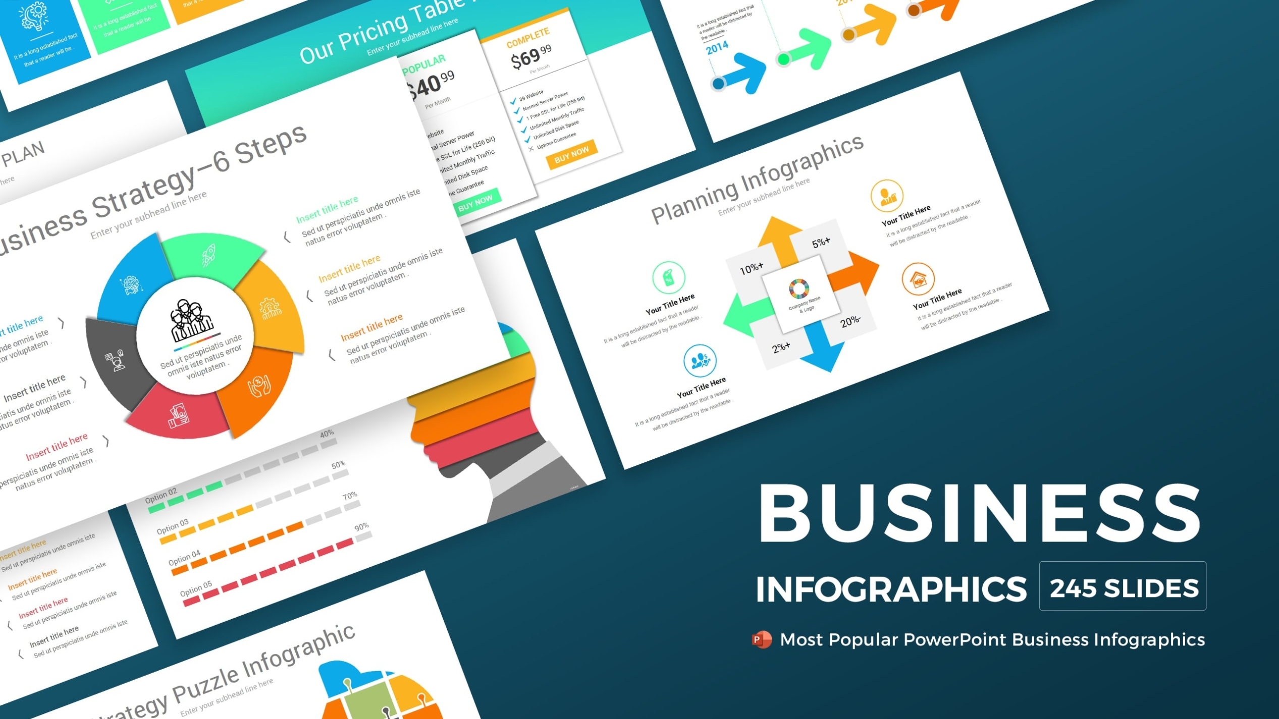 Business Infographics Powerpoint Template Pack | Ciloart Pertaining To Free Infographic Templates For Powerpoint