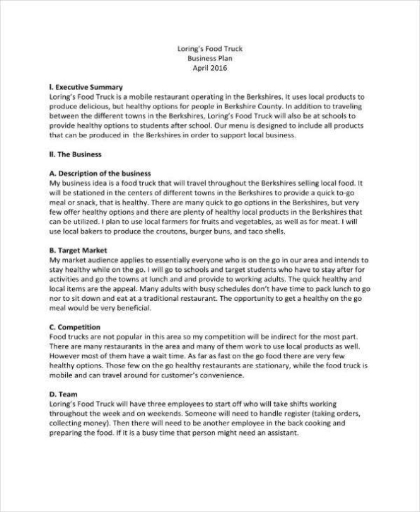 Business Plan For A Food Truck Example - Gelomanias With Regard To Food Delivery Business Plan Template