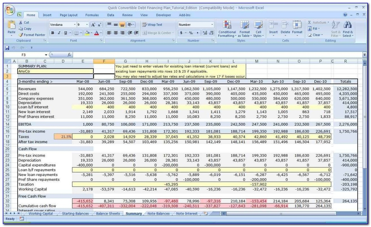 Business Valuation Excel Spreadsheet Free regarding Business Valuation Report Template Worksheet