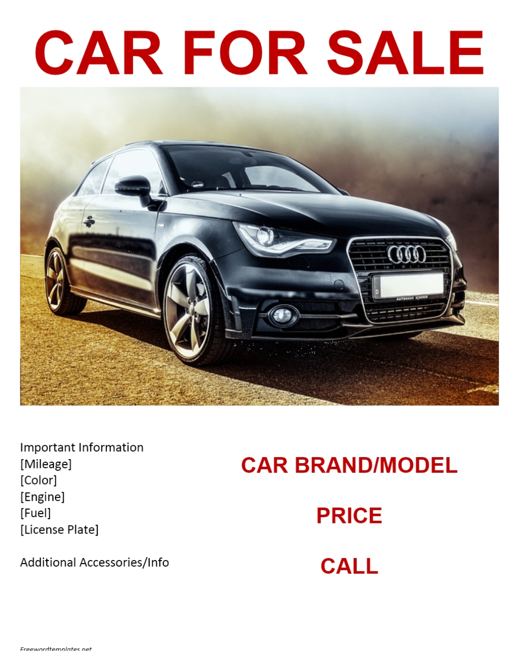 Car For Sale Flyer Template Intended For For Sale By Owner Flyer Template