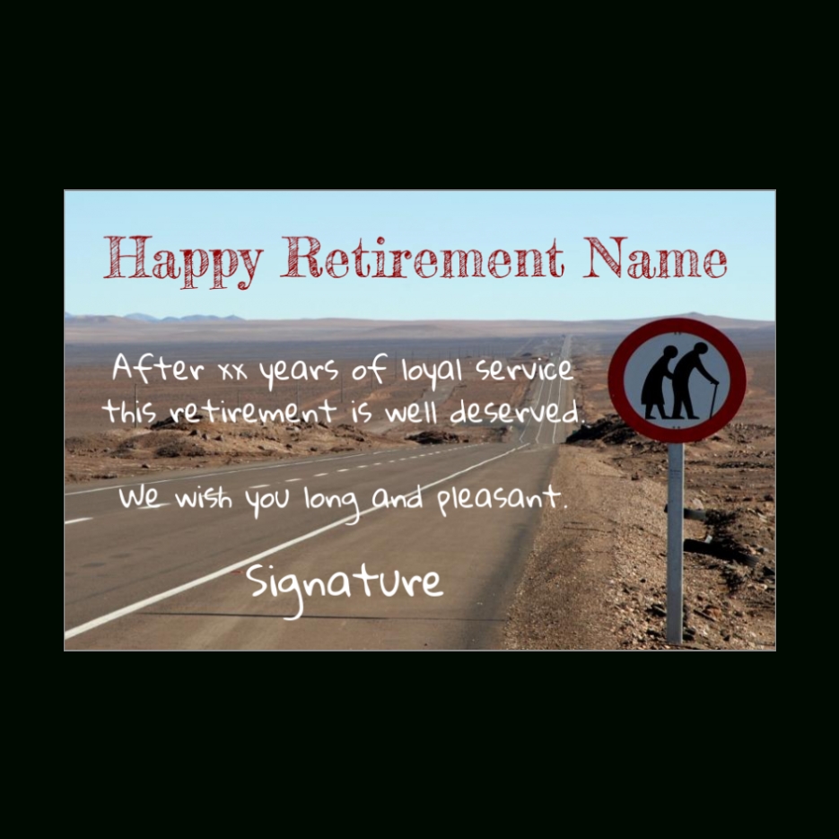 Card Congratulations Wishes Retirement Sky Road Free Template (Card 2543) within Retirement Card Template